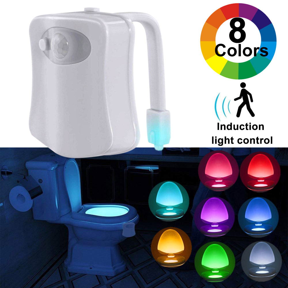 IntelligentBathroom Toilet Night Light Body Motion Activated On/Off Seat  Sensor Lamp 8 Color PIR luces Led decoracion Lights - AliExpress
