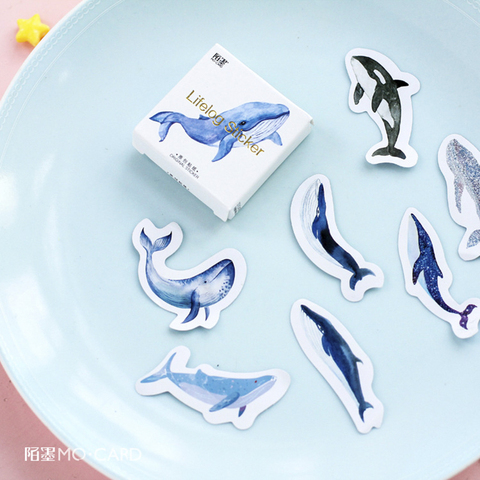 45pcs/pack Kawaii Whale Label Stickers Decorative Stationery Stickers Scrapbooking DIY Diary Album Stick Label School Supplies ► Photo 1/3