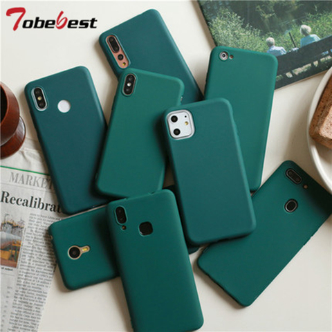 Dark Green Matte Phone Case For Xiaomi Mi 9 8 SE MI 8 Lite CC9E A1 A2 A3 Lite 5X 6X MIX 2 2S MAX 3 F1 Soft TPU Phone Cover ► Photo 1/6
