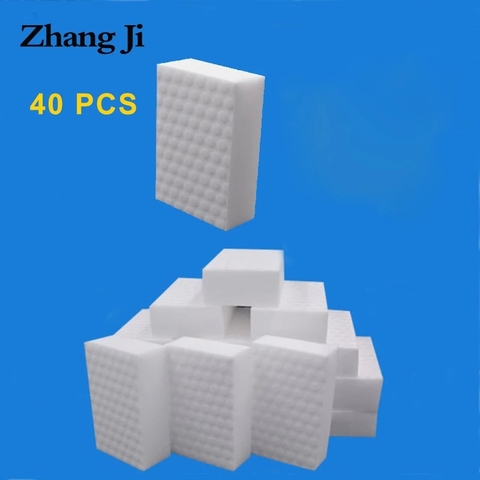 ZhangJi 40PC High density Compressed Magic Cleaning Eraser Sponge Melamine multifunctional Scrubber washable Sponges 2 size ► Photo 1/6