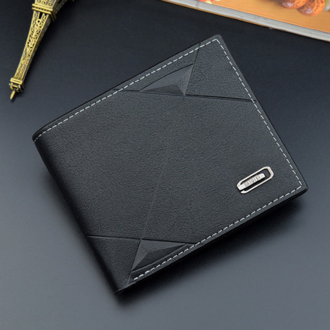 Men Short Bifold Faux Leather Masculina Billetera Credit ID Card Holder Wallet Billfold Purse Clutch Solid Hombre Business Slim ► Photo 1/6