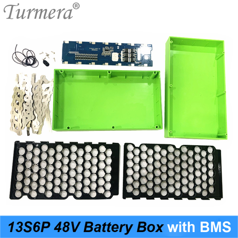 Turmera 13S6P 48V E-bike Lithium Battery Case with 15A 20A BMS Include Holder and Strip Nickel For Electric Bike Battery 48V Use ► Photo 1/6