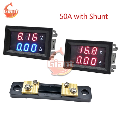 DC0-100V/7-110V 50A Digital Voltmeter Ammeter LED Display DC Amp Volt Meter Voltage Current Tester Volt Detector with FL-2 Shunt ► Photo 1/6