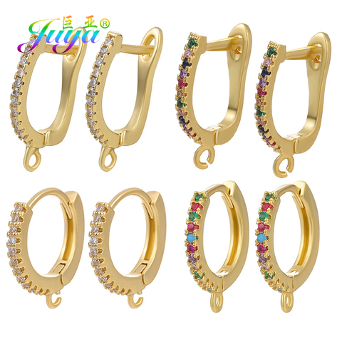 Juya Handmade Earrings Accessories Supplies Gold/Silver Color Earring Hooks Clasps For DIY Fine Earrings Jewelry Making Material ► Photo 1/6