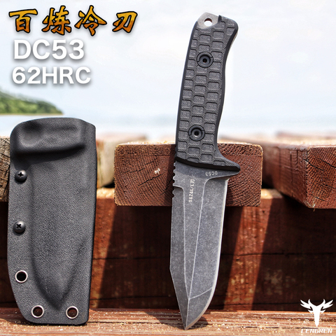 DC53 Blade G10 Handle high hardness straight knife Self-defense wild mountaineering tactical knife sharp Camping Hunting Knife ► Photo 1/6