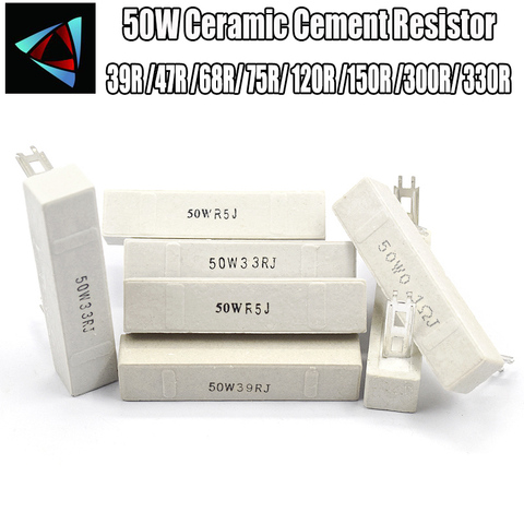 50W Ceramic Cement Resistor 39R 47R 68R 75R 120R 150R 300R 330R ► Photo 1/1