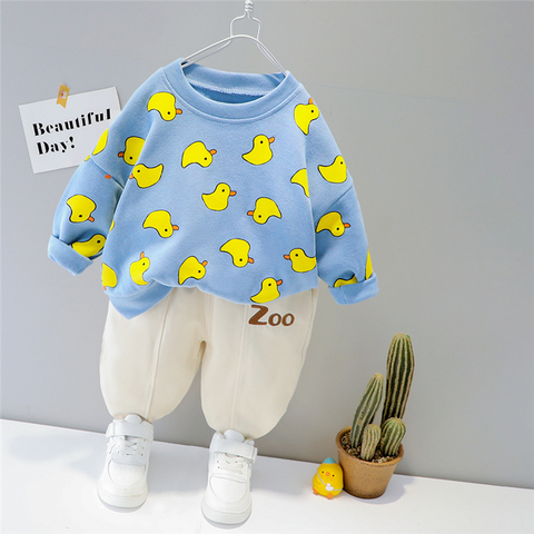HYLKIDHUOSE Baby Girls Boys Clothing Sets 2022 Spring Toddler Infant Casual Clothes Cartoon T Shirt Pants Children Kids Clothes ► Photo 1/6