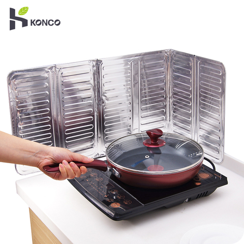 Aluminum Foil Oil Baffle,Foldable Splash Guard Gas Stove Shield Board Anti-Splashing Heat Insulation Screen,for Home Cooking ► Photo 1/6