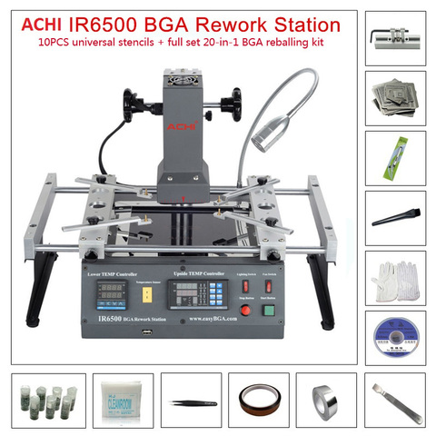 ACHI IR6500 v2 infrared BGA Rework Machine BGA SMD SMT desoldering Rework Station + 20 In 1 BGA Solder balls flux Reballing Kit ► Photo 1/6