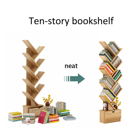 Ten-Layer Tree-Shaped Bookshelf Storage Rack Wear-Resistant And Waterproof Bookcase Simple Shelf ► Photo 1/5