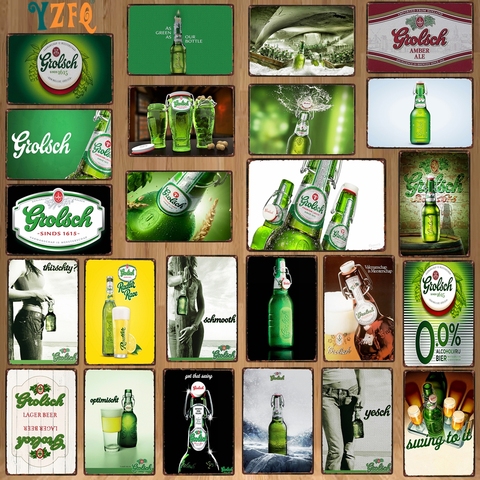 【YZFQ】Grolsch Lager Beer Decorative Signs Dutch Beer  Metal Plates For Wall Bar Home  Art Restaurant Decoration 30X20CM DU-9120B ► Photo 1/6