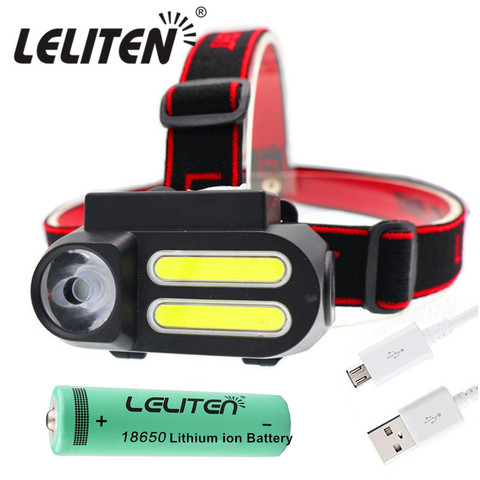 Portable Mini  XPE+2* COB LED Headlamp Work Light Waterproof Headlight Use 18650 Battery for Night Lighting Flashlight head lamp ► Photo 1/6