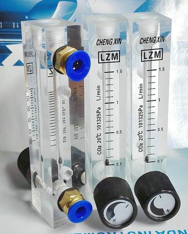 25-600ml/min 0.1-2L/min Push In Fit 6-10mm OD Tube Acrylic LZM-6T Panel CO2 Gas Rotameter With Valve ► Photo 1/4