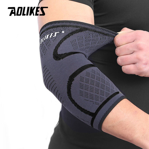 AOLIKES 1PCS Breathable Elbow Support Basketball Football Sports Safety Volleyball Elbow Pad Elastic Elbow Supporter ► Photo 1/6