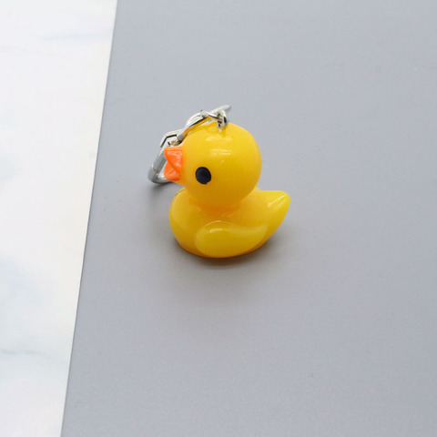 1 PC Resin Yellow Duck Keychain Key Ring For Women Gift Unique Funny Creative Colorful Simulation Animal Bag Car Keychain F471 ► Photo 1/6
