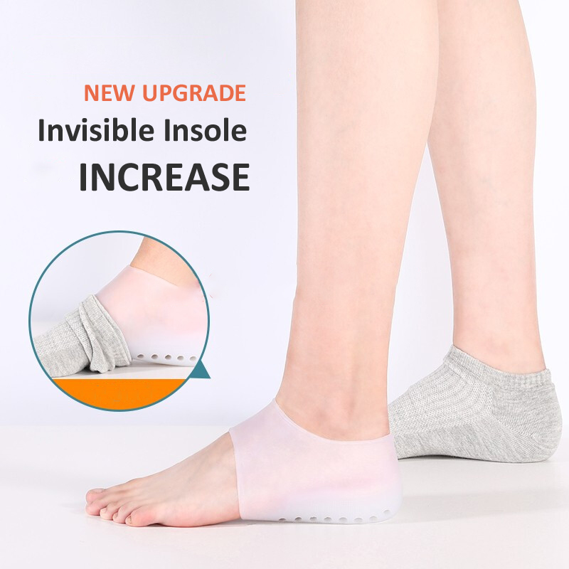 Sock Invisible Pad Heel Insert Lift Half Insoles Pu Height Increasing Soft 2.5cm 