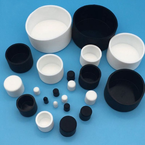 5PCS White and Black Silicone Rubber Hose End Blanking Caps Foot Cover Female  Round Tube Insert Stoppers ► Photo 1/6