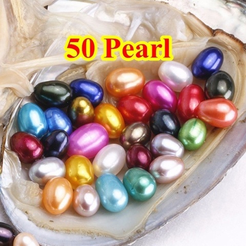 50pcs Pearls 6-7mm Mixed Colored Wish Pearl Mussel Pearl Oyster