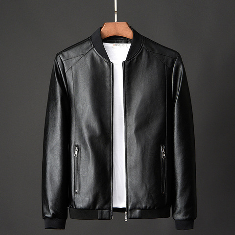 Leather Jacket Bomber Motorcycle Jacket Men Biker PU Baseball Jacket Plus Size 7XL 2022 Fashion Causal Jaqueta Masculino J410 ► Photo 1/5