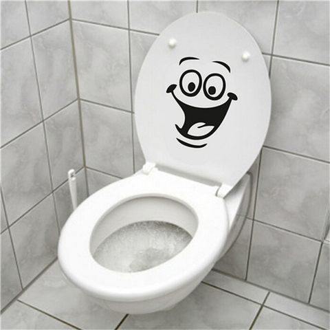 For Toilet Decorative Sticker Dog Cat Flower Quote Smile Face Pattern Toilet Seat Cover Bathroom Wall Stickers Wall Decals ► Photo 1/6