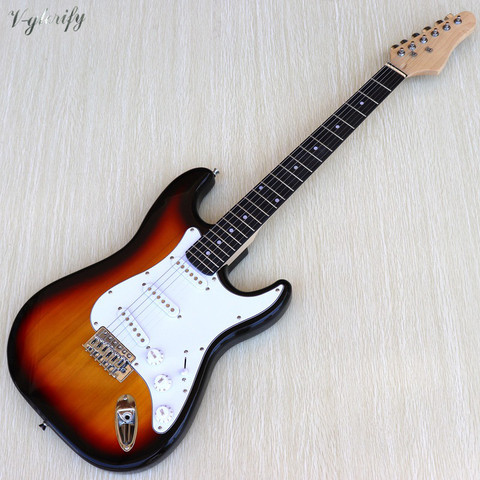 new made ST electric guitar sunburst color high gloss 39 inch basswood body with canada maple neck good quality ► Photo 1/6