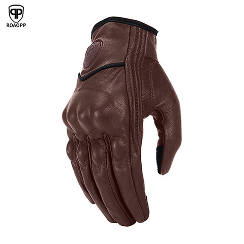 Retro Motorcycle Gloves Leather Winter Full Finger Motorcycle Gloves Waterproof Women Men Touch Screen Racing Motorcycle Glove ► Photo 1/6