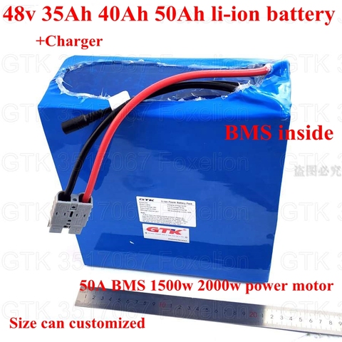 48v 35Ah 40Ah 50Ah li-ion battery lithium electric bike scooter 50A BMS 1500w 2000w power motor + 5A charger ► Photo 1/1