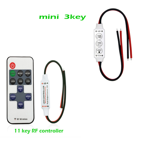 SZRZ LED Strip Controller Mini Dimmer RF Remote DC 5V 12V 24V Controller For LED 5050 5630 2835 Strip Single Color ► Photo 1/1