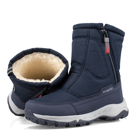 2022 Winter New Thick Couple Snow Boots Plus Velvet Warm Side Zipper Outdoor Casual Short Boots Cold Resistance Men Cotton Shoes ► Photo 1/6