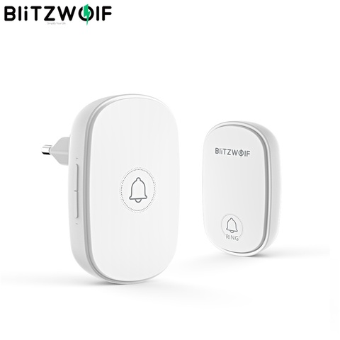 BlitzWolf BW-DB1 RF433Mhz Self-Power Wireless Doorbell EU Plug 38 Ringtones 4 Volume Levels Adjustable Bell Doorbell Receiver ► Photo 1/1