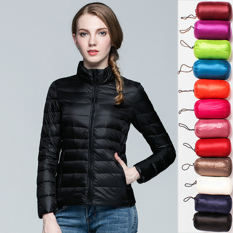 Down Parka Women Ultra-light Thin Down Jacket 2022 Autumn Winter Slim Short Hooded Warm White Duck Down Coat Women's Outerwear ► Photo 1/6