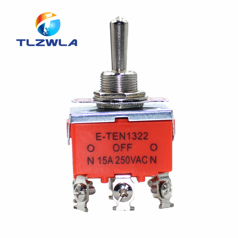 1pcs/lot E-TEN1322 Rocker Toggle Switch 6 pin Head 3 Grade Switch Double Pole Double Throw Toggle Switch Power Supply 15A 250VDC ► Photo 1/1