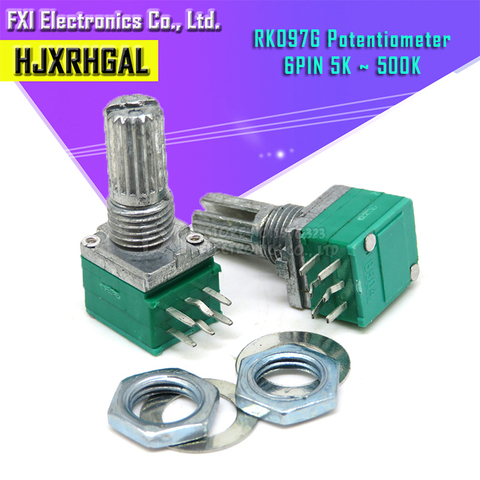 5pcs RK097G 5K 10K 20K 50K 100K 500K B5K with a switch audio 6pin shaft 15mm  amplifier sealing potentiometer ► Photo 1/2