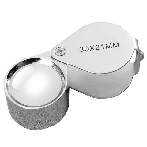 Pocket Jewelry Loupe 30x 21mm Jewelers Eye Magnifying Glass