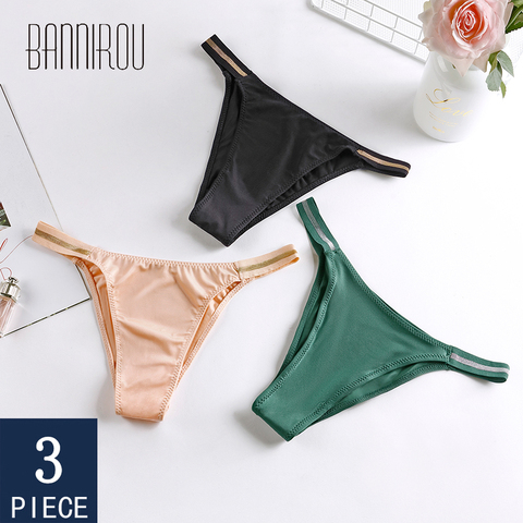 BANNIROU Seamless Underwear For Woman Sexy Thongs Women's Lingerie Bikini Sports Female Panties For Woman Dropshipping New 3 Pcs ► Photo 1/6