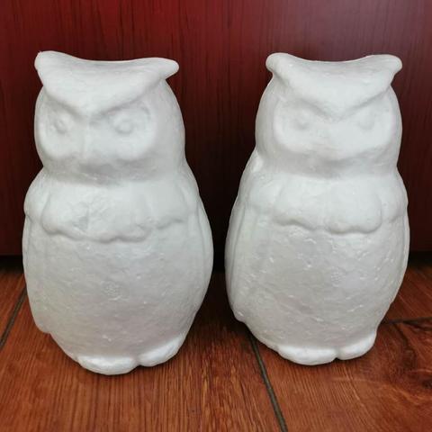 2pcs,Artificial Foam Solid Owl,Polystyrene Styrofoam Ornament,DIY Kindergarten painted props,Easter Kids toy gift decoration ► Photo 1/6