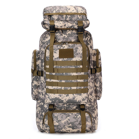 80L Waterproof Molle Camo Tactical Backpack Military Army Hiking Camping Backpack Travel Rucksack Outdoor Sports Climbing Bag ► Photo 1/5