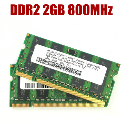 Micron chipset DDR2 2GB PC2 6400S 800Mhz Laptop Memory DDR2 2G 800 MHZ 200pin Notebook RAM ► Photo 1/1