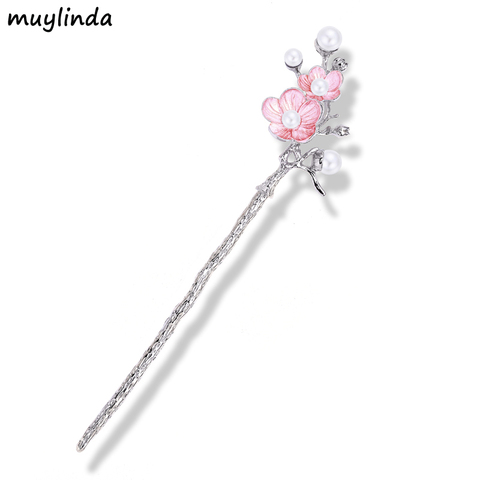 muylinda Flower Wedding Hairpin Accessories Brieal Hair Jewelry Simulated Pearls Blossom Party Hair Stick Gift For Women ► Photo 1/6