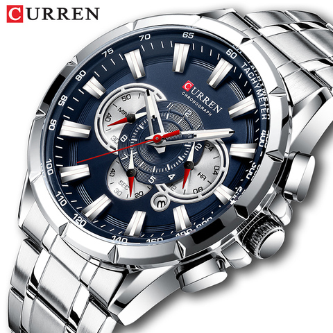 Curren Men’s Watches Top Brand Luxury Chronograph Quartz Men Watch Waterproof Sport Wrist Watch Men Stainless Steel Male Clock ► Photo 1/6