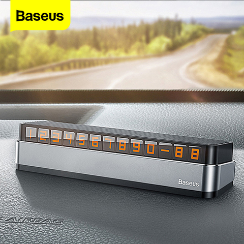 Baseus Car Temporary Parking Card Phone Number Car Phone Holder Luminous Telephone Number Plate Car Park Car-styling Accessories ► Photo 1/6