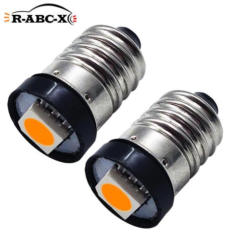 2PCS 5050 1SMD E10 led indicator lights 3v 6v 12v 24v signal E10 led bulbs Yellow/Xenon White/4300k Pilot lamps ► Photo 1/6