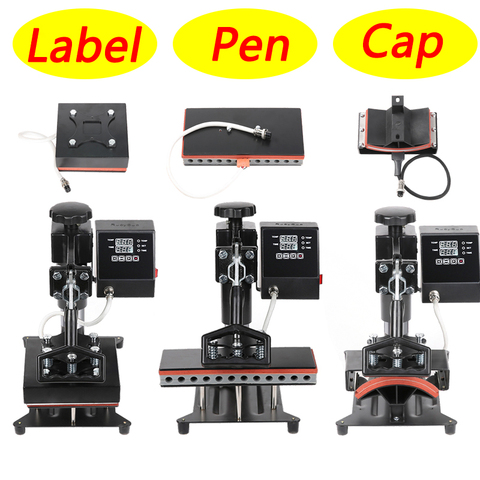NEW 3 in 1 Digital Double Display Pen Printing Machine Cap Heat Press Machine 15x15CM Logo DIY Sublimation Machine Label Printer ► Photo 1/1