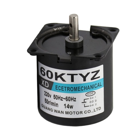 2.5RPM /5RPM/10RPM/15RPM/20RPM/30RPM /40RPM /50RPM /60RPM 220V AC 14W Gear Motor 60KTYZ Permanent Magnetic Synchronism Motor ► Photo 1/6