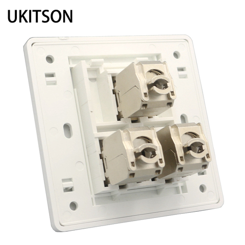 3 Ports CAT6A CAT7 RJ45 Wall Plug CAT 7 Jack Triple Socket LAN Faceplate For Internet Connection ► Photo 1/6