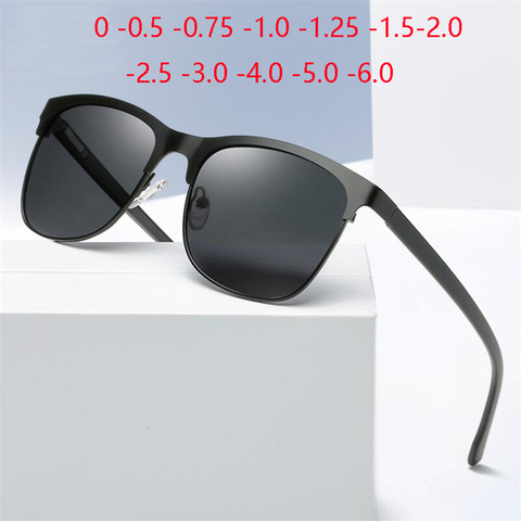 Anti-glare TR90  Minus Lens Prescription Sunglasses Men Polarized Metal UV400 Driving Goggle 0 -0.5 -0.75 -1.0 To -6.0 ► Photo 1/6