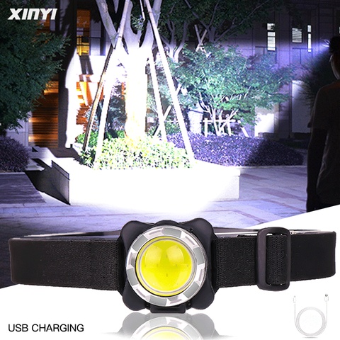 Built-in battery 5000Lumens LED headlamp USB Rechargeable COB work light 3light modes Waterproof headlight  for fishing, camping ► Photo 1/6