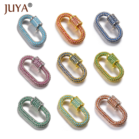 Luxury Zircon Rhinestone Lock Hook Spiral Clasps Fastener Shiny Crystal Necklace Accessories For DIY Woman Jewelry Making ► Photo 1/6