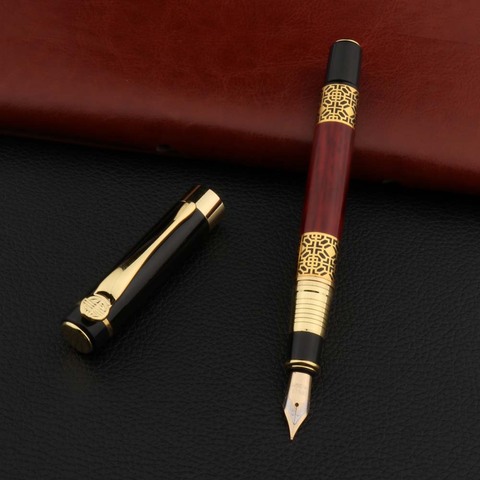 new black imitate wood classical Vintage Pattern gift red Golden Fountain Pen ► Photo 1/6