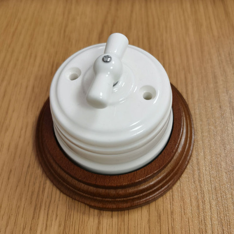 Home improvement High Quality Eu Ceramic Switch 2 Way Wall Lamp Switch Smart Light Knob Switch 10A ► Photo 1/6